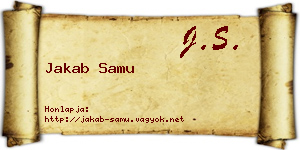 Jakab Samu névjegykártya